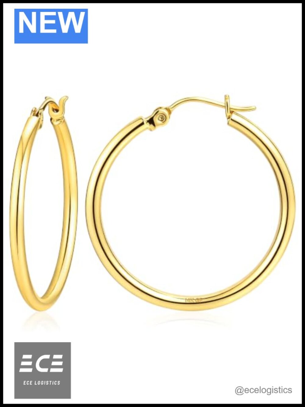 14K Gold Filled Hoop Earrings Thin Round Hoops 20/30/40mm